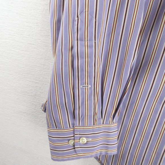 Ralph Lauren Classic Striped Casual Button Down Shirt Size 17 Long Sleeve - Picture 5 of 12